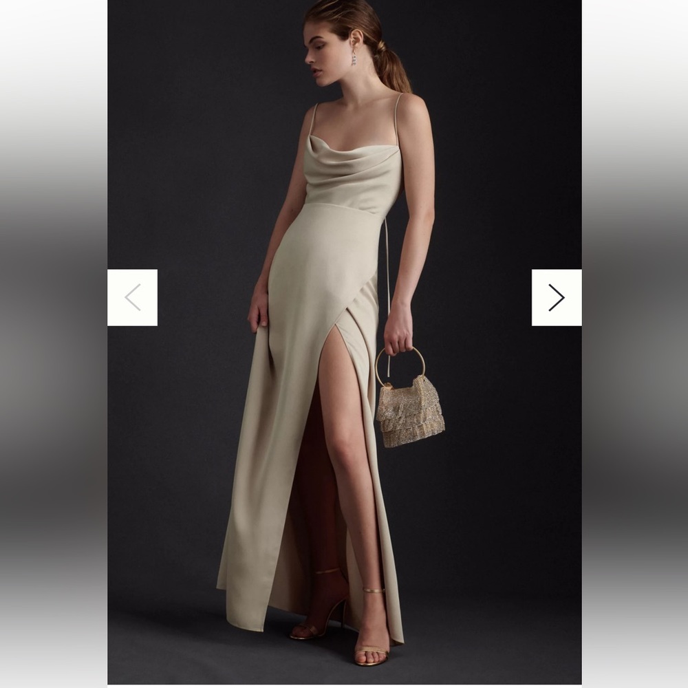 BHLDN Remy Cowl-Neck Gown - Champagne 2